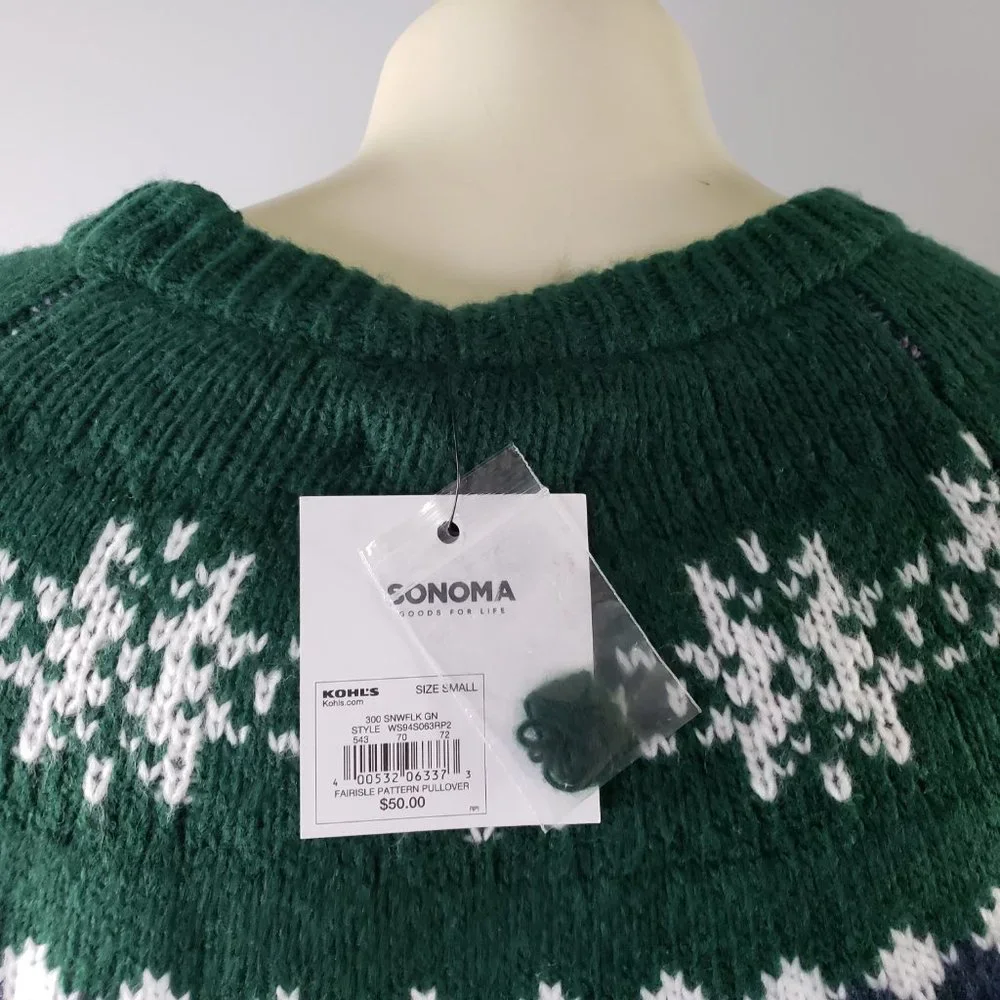 NWT Sonoma Supersoft Fairisle Sweater Pullover - Picture 7 of 7